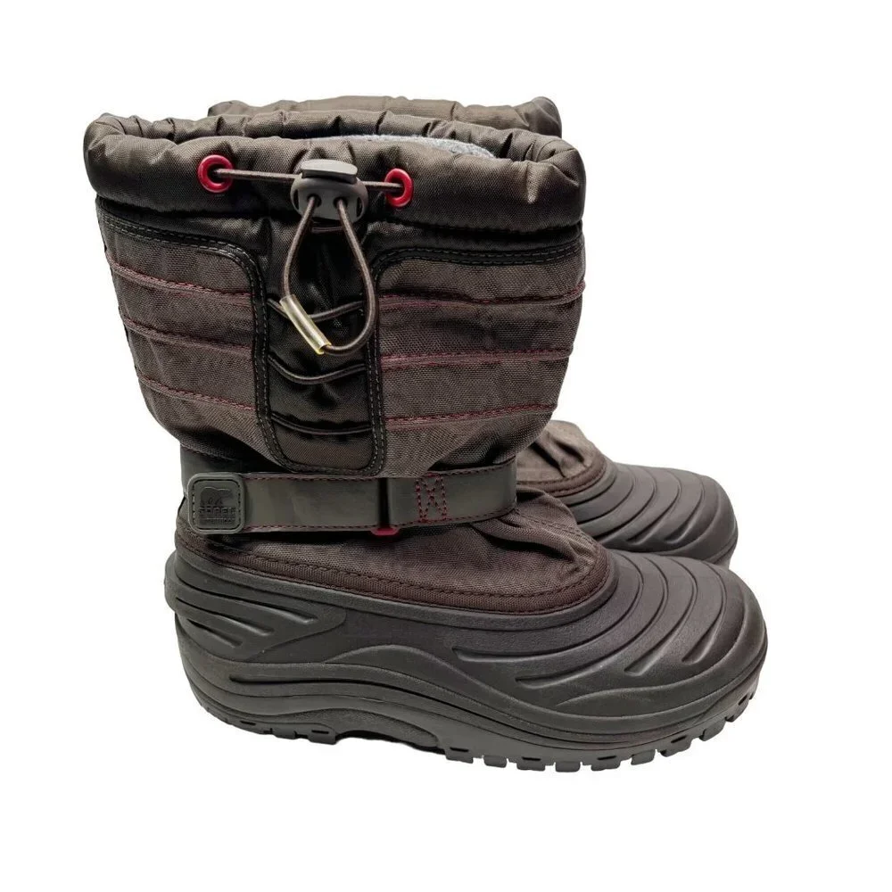 Sorel Flurry Brown Winter Snow Waterproof Insulated Boots Youth Size 4